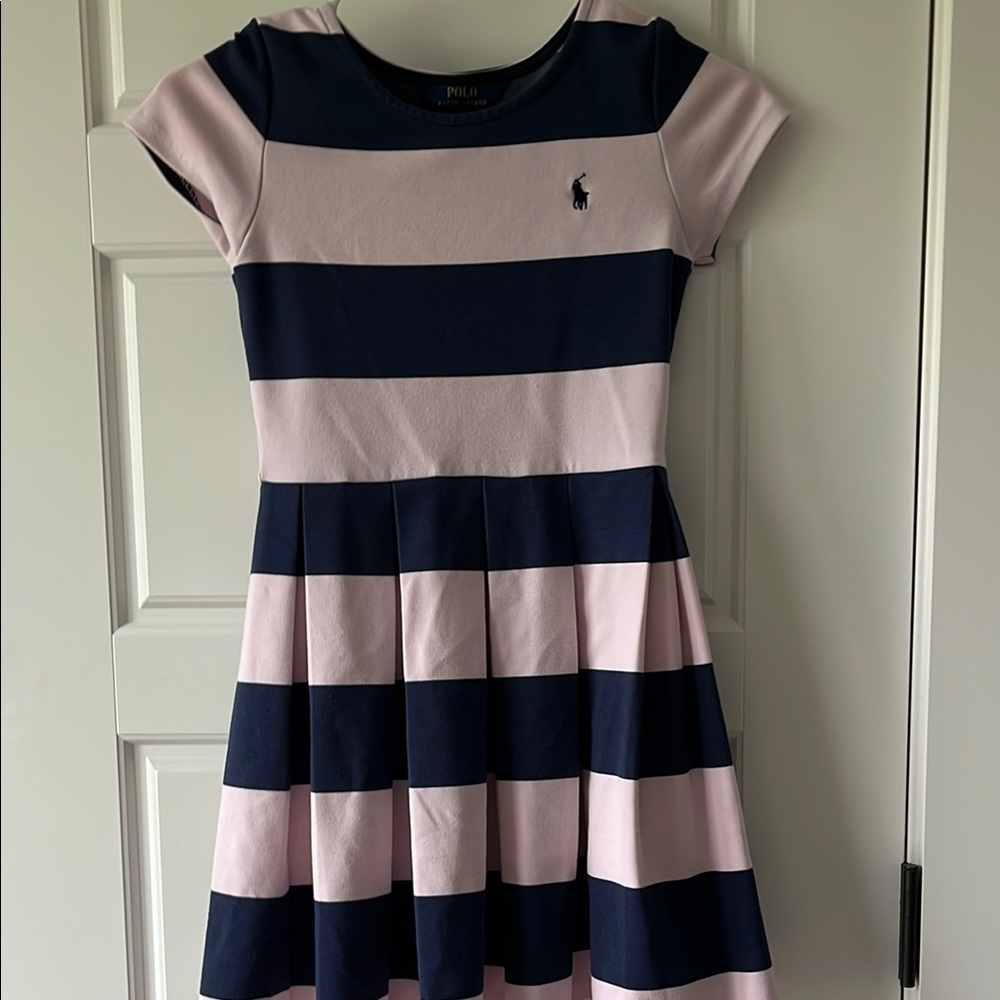 Polo by Ralph Lauren Kids Pink and Blue Striped Dress
